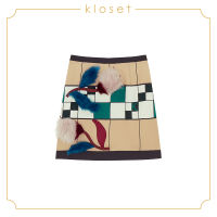 Kloset Denim Skirt With Detail At Pockets (AW18-S001) เสื้อผ้าแฟชั่น เสื้อผ้าผู้หญิง กระโปรงแฟชั่น กระโปรงสั้น กระโปรงพิมพ์ลาย