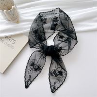 【YF】 Embroidered Wrap Shawl Triangle Lace Hair Head Scarf Headband Crochet Flower Neck Hollow