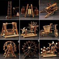 Bamboo wheel windmill model Restaurant hotel Decorative Crafts Gifts meat seafood sushi plate tray Creative Decorating tool