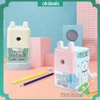 OKDEALS มือหมุนข้อเหวี่ยง เครื่องเหลาดินสอ เครื่องเขียนสเตชันเนอรี สำหรับนักเรียน ใบมีดปากกา น่ารักน่ารักๆ โรตารี่ ที่ตัดดินสอ ออฟฟิศสำหรับทำงาน