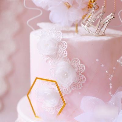 Gold Butterfly Yarn Cake Topper Bride Baking Sweet Happy Birthday Wedding Decor