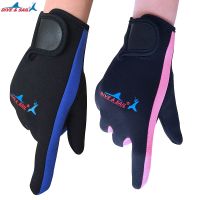 【JH】 1pair 1.5mm neoprene swimming glove for winter warm anti-slip blue yellow and pink