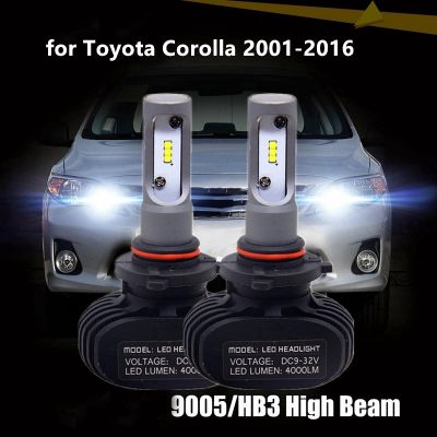 New หลอดไฟหน้า LED 9005 HB3 6000K 80W 8000LM สําหรับ Toyota Corolla 2001-2016 2 ชิ้น