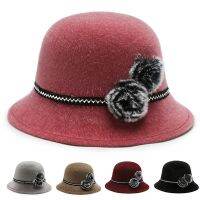 and winter new womens flower pot hat outdoor grandma shopping sun visor casual fashion woolen