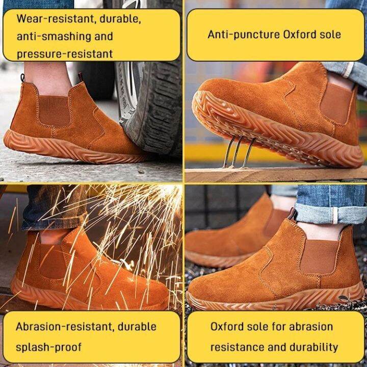 ganze011 Steel Toe Breathable Work Boots for Men in Construction and