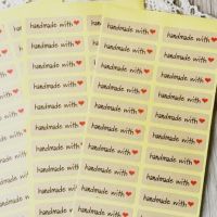 1000pcs/lot "Hand made with heart"kraft paper package seal stickers for handmade products DIY label/office school supplies Stickers Labels