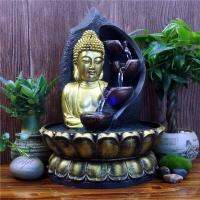 Buddha Water Fountain Waterfall Statue Zen Desk Fenshui Garden Indoor Outdoor LED Lights Meditation Home Decors Office AU Plug