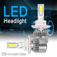 2021C6 Car Headlight 2 Pcs H13 9008 6000K 120W COB LED Kit Waterproof LED High or Low Light Bulb Auto Headlamp Fit for Car