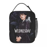 ❏❁ Wednesday Addams Awesome Merch Insulated Lunch Tote Bag for Picnic Food Box Multifunction Unique Design Thermal Cooler Lunch Box