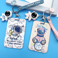 【CW】Cute Astronaut Cartoons Card Holder Student Keychain Doll Access Control Ic Card Sliding Certificate Cover For Women Man Wallet