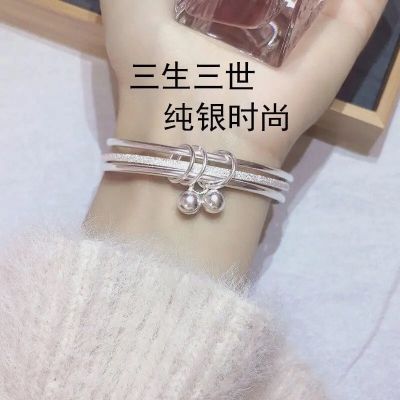 Authentic bracelet female junior iii S999 three-ring GongLing han edition personality three circles