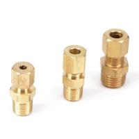 1/8 1/4 3/8 1/2 NPT Male - Fit Tube O.D 1/8 3/16 1/4 3/8 Brass Compression Fitting Pipe Connectors