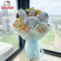 Sanrio Bouquet Hello Kitty การ์ตูน My Melody Kuromi Cinnamoroll ตุ๊กตาการ์ตูนของเล่นวันวาเลนไทน์ของขวัญจบการศึกษาคริสต์มาส