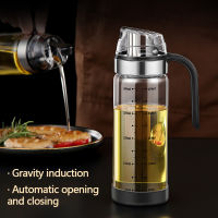 2021Leak-proof Glass Oil Bottle Automatic Opening And Closing Oil Tank Meterable Kitchen Gravity Soy Sauce Bottle Vinegar Pot