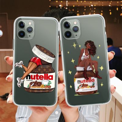 （cold noodles）อาหาร Nutella ตลกออกแบบนุ่มล้างกรณีโทรศัพท์ TPU สำหรับ IPhone 13 12 11 Pro XS Max XR 6วินาที7บวก Se20 Tansparent ซิลิโคนปก