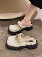 ZARAˉ 2023 New Fashion version Baotou half slippers for women for autumn outer wear retro small fragrant style mules 2023 new style French sandals with skirts