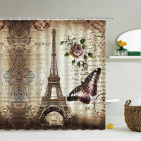 Paris Tower Shower Curtains European Retro Waterproof Bathroom Curtain 3d Printing Decoration Polyester 180*200 Bath Screen