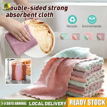 10pcs Kitchen Dishwashing Cloth, Oil-Free And Absorbent Stain Removal