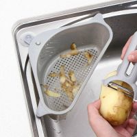 【CC】 Triangular Sink Strainer Drain Fruit Vegetable Drainer Sponge Rack Storage Basket Cup Filter Shelf ww