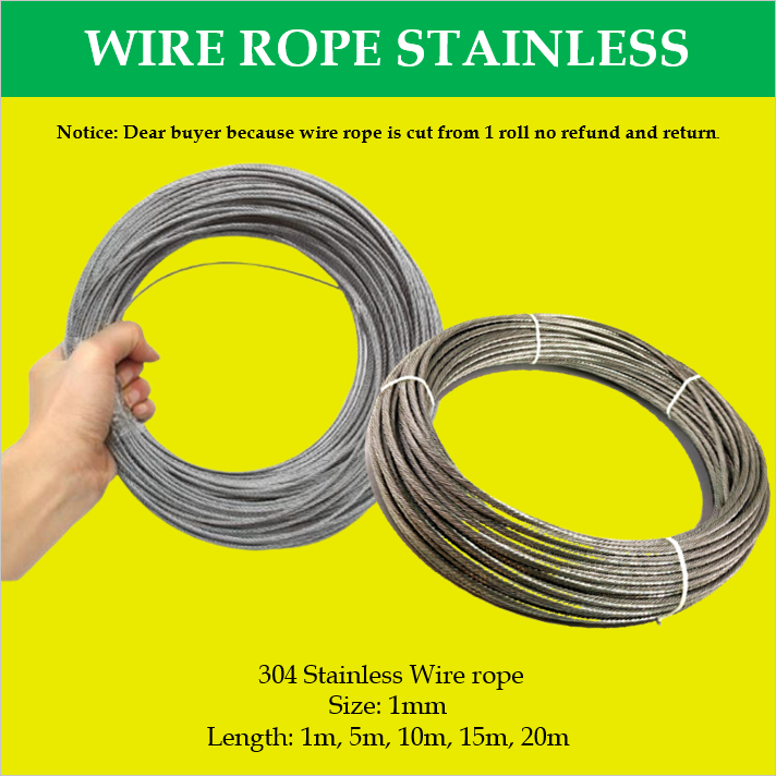 10M Length 1.2mm Dia Plastic Coated Flexible Steel Wire Cable Rope Silver Tone 