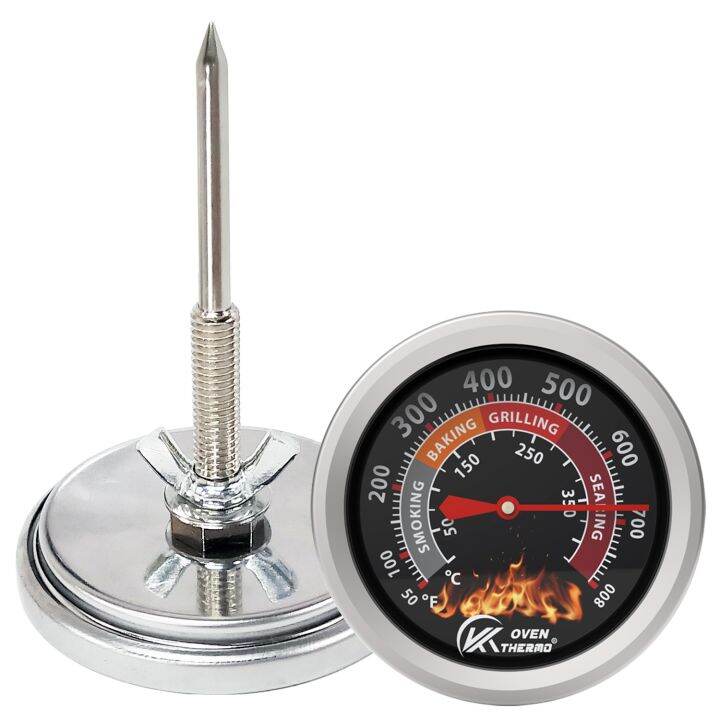 KT THERMO Grill Thermometer Barbecue Charcoal Smoker Temperature Gauge