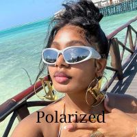 ❁ Unique Y2K Polaroid Sunglasses Unisex 2000S Aesthetic Colorful Rectangle Big Frame Sun Glasses Outdoor Cycling Anti Glare Glasse