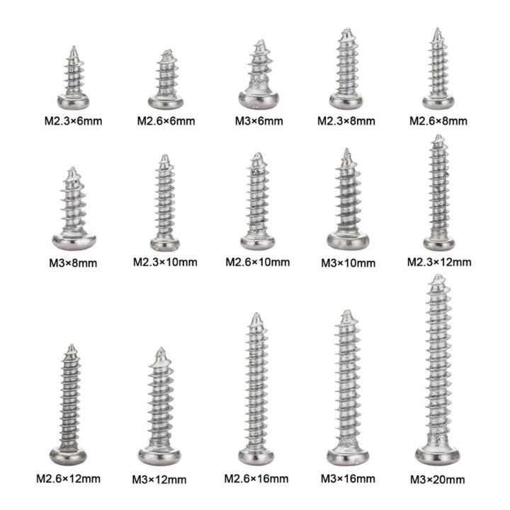 450-ชิ้น-ni-plated-ข้ามปิดภาคเรียนหัวกระทะรอบแตะสกรูชุด-m2-3-m2-6-m3-เหล็กคาร์บอนไมโครสกรู-assortment-ชุด