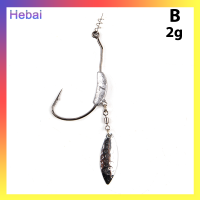 Hebai ชดเชยตะขอตกปลากับช้อนโลหะจิ๊กหัว2G-7g Wide Crank fishhooks