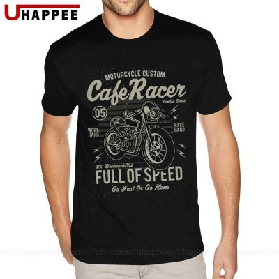【Boutique Selection Cool Cafe Racer Motorcycle Tees Shirt Mens Custom Printed Short Sleeved Red Crew Neck Tees Shirts Gildan 100% Cotton
