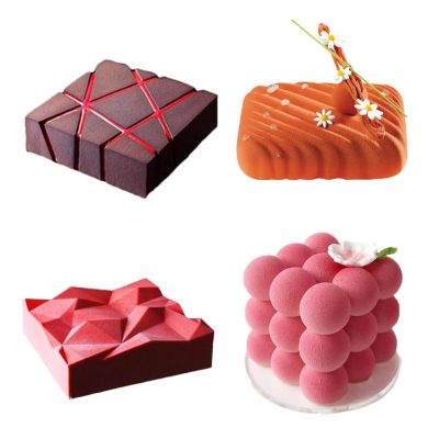 1pc DIY Irregularity Geometry Large Silicone Cake Mold 3D Silicone Molds Square Cake Baking Moulds decorating tools