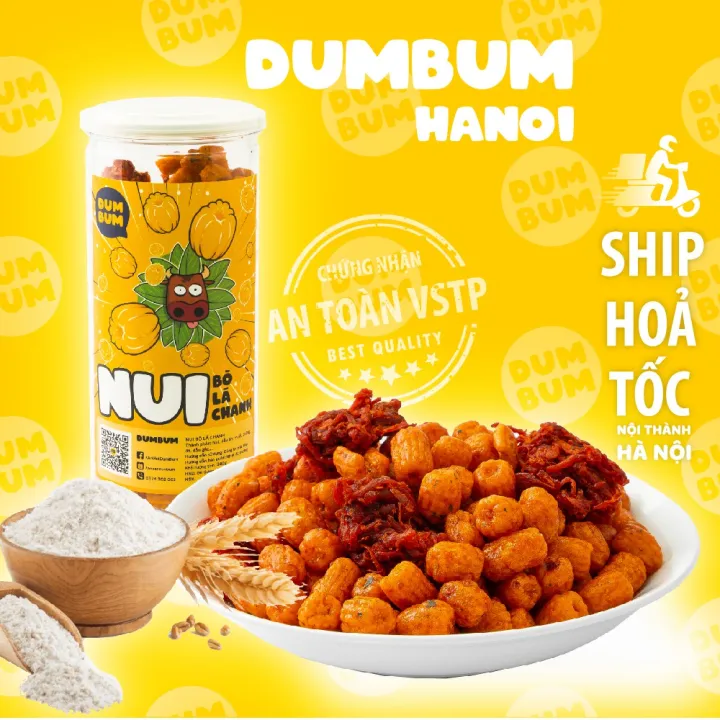 Nui sấy khô bò lá chanh, nui giòn xóc bò lá chanh dumbum đồ ăn vặt 340g – Dum Bum >>> top1shop >>> lazada.vn