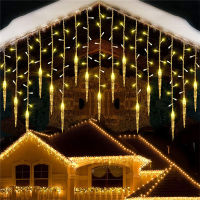 Christmas Icicle Lights Window Curtain Fairy Light with Drops Led Twinkle Lights 8 Modes for Party Holiday Wedding Decoration