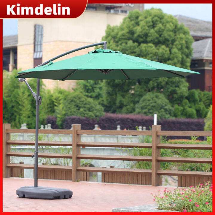 Kimdelin 3M Patio Umbrella with Handcrank and Tilt, 8 Steel Ribs