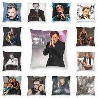 [HOT LZLLZKLKLWGH 559] Rock Johnny Hallyday Nordic โยนหมอนหน้าแรก Decoracion Salon Case นักร้องฝรั่งเศสเพลงสำหรับโซฟาเบาะครอบคลุมปลอกหมอน