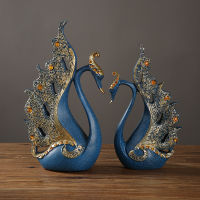 Swan Sculptures Figurines Wedding Valentines Day Lovers Gift Hotel Room Decor Couple Swan Ornaments Home Decoration Accessories