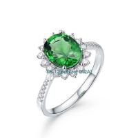 bdfszer 012A Temperament high-end emerald set Diana green tourmaline colored gemstone ring female ins does not fade open ring