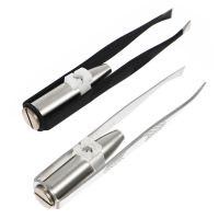 LED Light Eyebrow Clip Trimming Tool Practical Tweezer Trimmer Anti-rust Special Pliers