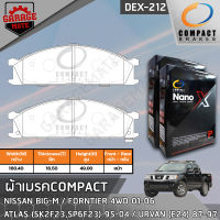 COMPACT ผ้าเบรคหน้า NISSAN FRONTIER 4WD YD22,FRONTIER 01-06,,ATLAS 95-04,URVAN E2487-97 รหัส 212