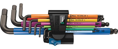Wera Tools 05022210001 950 SPKL/9 SM HF Multicolour L-Key Set Metric BlackLaser, One Size, Multi Multicolor