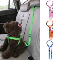 Universal Dog Seat Belt Safety Rope Adjustable Car Seat Belt Harness Leash Vehicle Car Travel Clip Strape Lead for Dogs Cats Collars