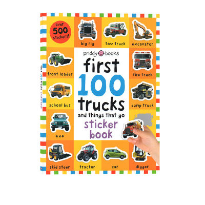 English original first 100 stickers trucks and things that go childrens English word learning Sticker Book 500 stickers 100 kinds of transportation early education cognition