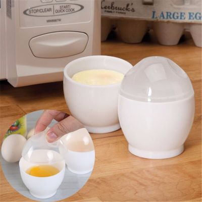 เครื่องต้มไข่ที่ต้มไข่ไมโครเวฟถ้วยสำหรับเตาอบไมโครเวฟสีขาว TXM อุปกรณ์เสริมครัวเครื่องมือทำอาหาร
