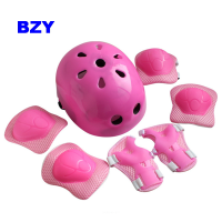 BZY 7ชิ้น/เซ็ตหมวกกันน็อคเด็กและอุปกรณ์ป้องกันชุดเด็กหมวกนิรภัยสำหรับจักรยานสเก็ตบอร์ดCityหมวกนิรภัยสกูตเตอร์อุปกรณ์รถจักรยาน