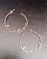 Stainless Steel Big Hoop Name Earrings