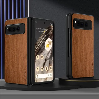Case for Google Pixel Fold new design wooden bamboo pattern PU leather phone cover for google pixel fold case