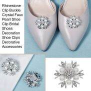 Gaorub 1 cặp Rhinestone Phụ Kiện Giày ngọc trai cô dâu đám cưới giày trang