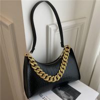 【Lanse store】Popular Crocodile Pattern Women  39;s Bag 2022 New Trend PU Leather Shoulder Bags Fashion Texture Zipper Handbags for Women Luxury