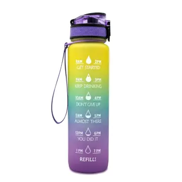 32 oz Motivational Water Bottle with Time Marker & Straw - BPA Free &  Leakproof Tritian Frosted Portable Reusable Fitness Sport 1L Water Bottle  for Men Women Kids Student to Office Scho 
