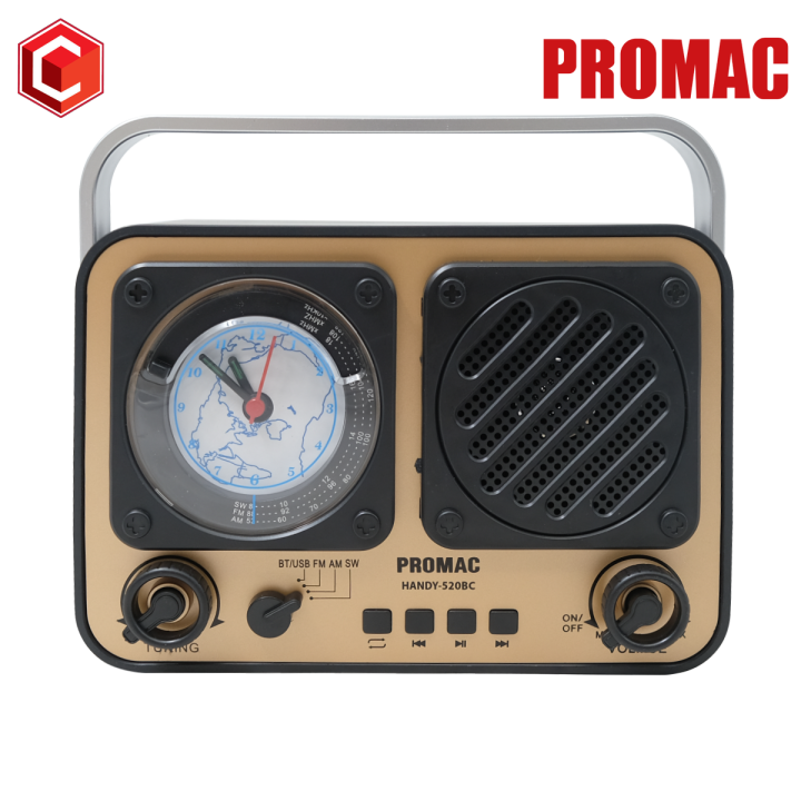 Portable Radio AM/FM/SW Rechargeable Bluetooth Radio with Clock USB/TF