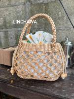 ??Linchawa bag  ขนาด Size กว้าง 8 นิ้ว สูง 6 นิ้ว  กระเป๋าสานผักตบชวาจากแหล่งผลิตจังหวัดพะเยา DIY by Linchawa